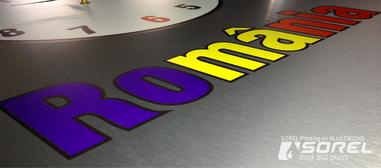 Direct 9 Color Printing on Silver Alucobond: CMYK + White + CMYK