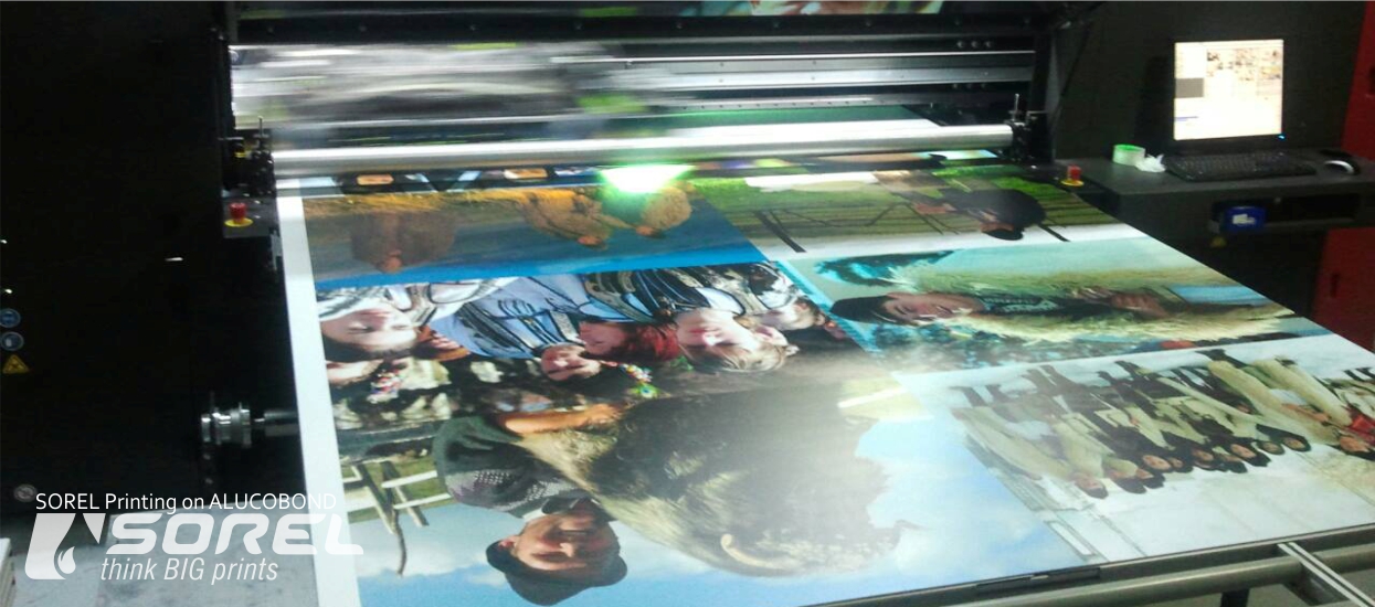 Direct Printing on Silver Alucobond by VUTEK GS2000 | 9 Colors: CMYK + Selective White + CMYK