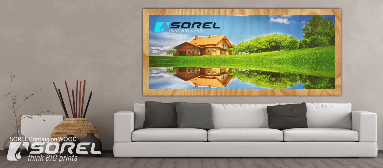 Direct Printing on Wood Sheet. Image and Logo - Colored, Printed with white layer | 9 Colors: CMYK + White + CMYK